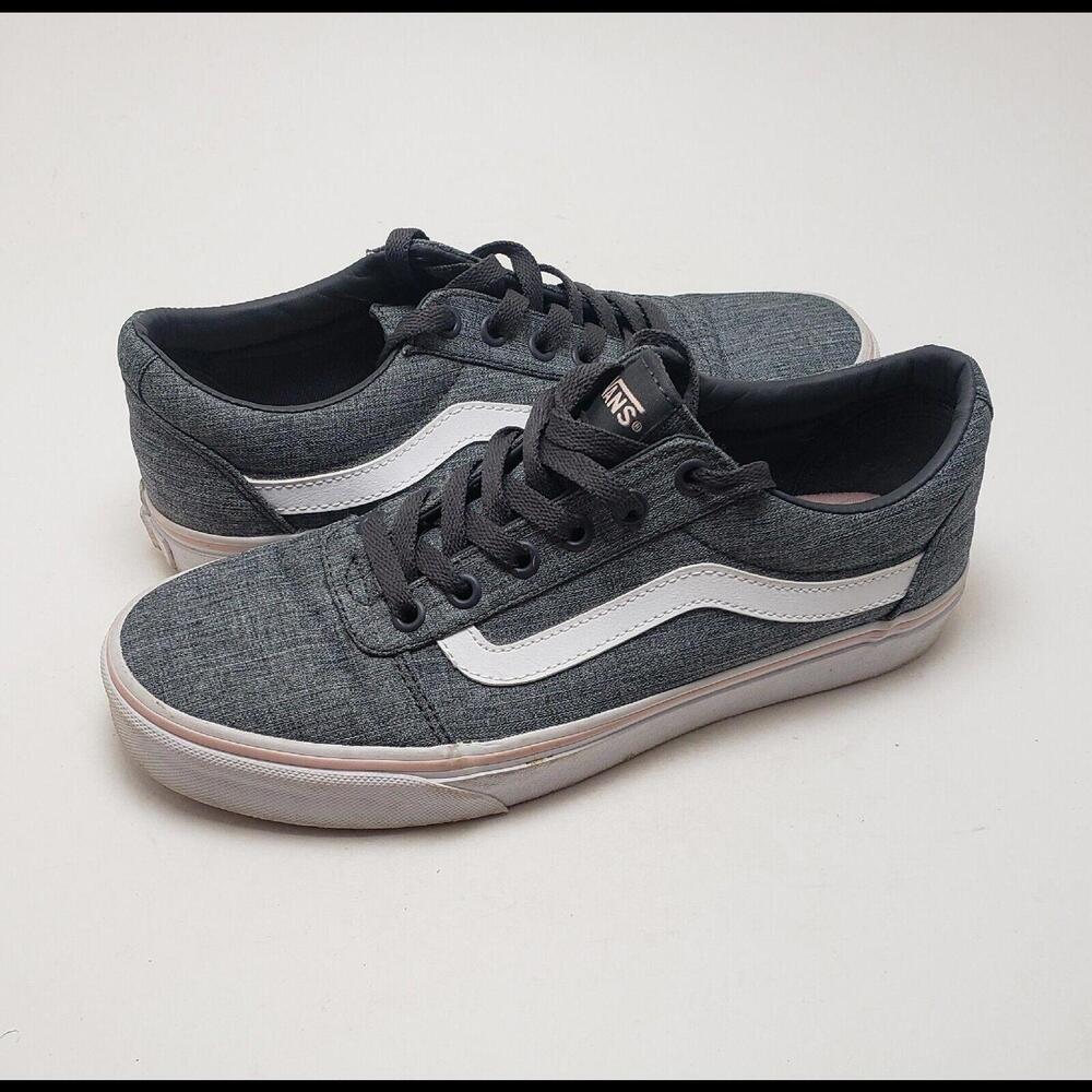 Womens Vans Off The Wall Gray White Low Top Skateboarding Shoes‎ 500714 Size 8.5